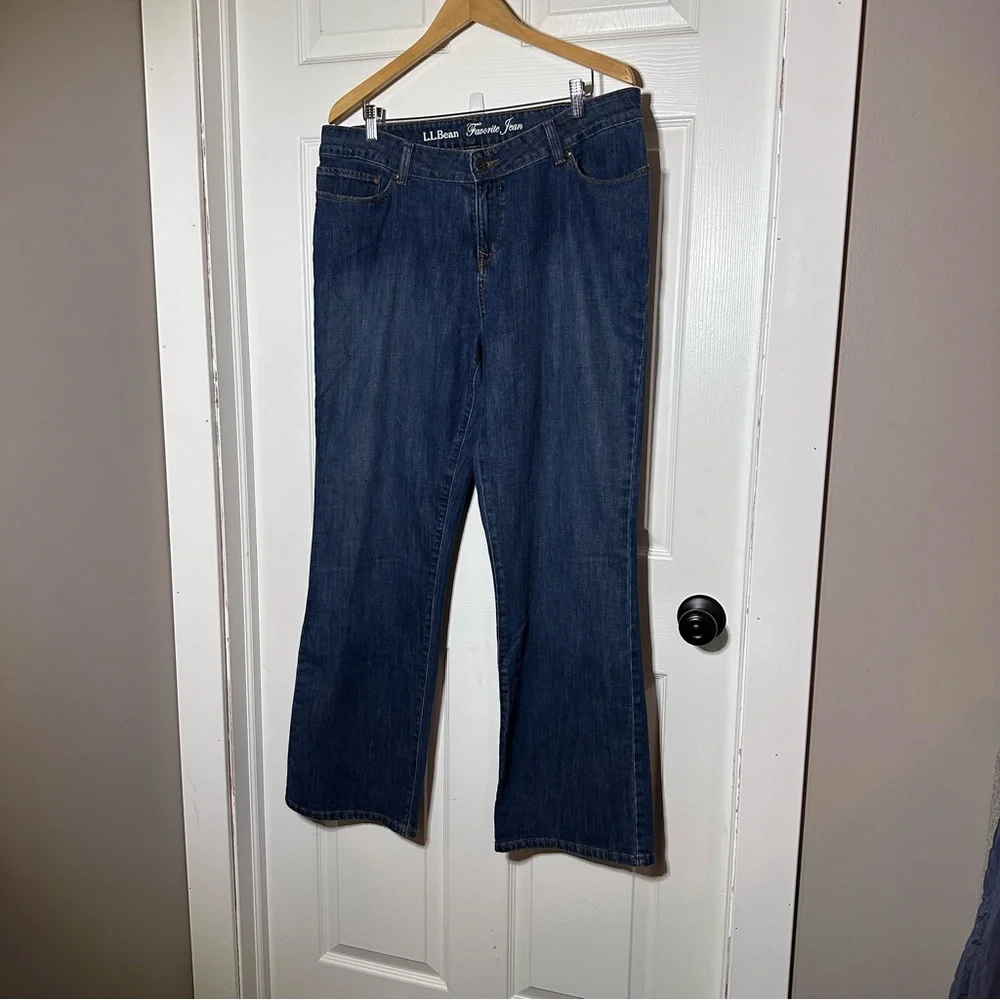 L.L. Bean Women's Dark Blue Flare Jeans‎